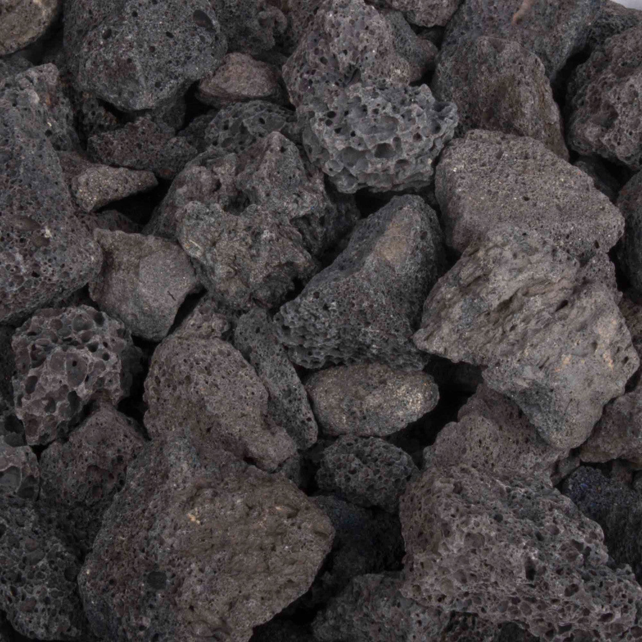 Black Lava Rock 1" - 2" (10 lbs.) / Sold in 0.25 cubic foot bags | American Fire Features