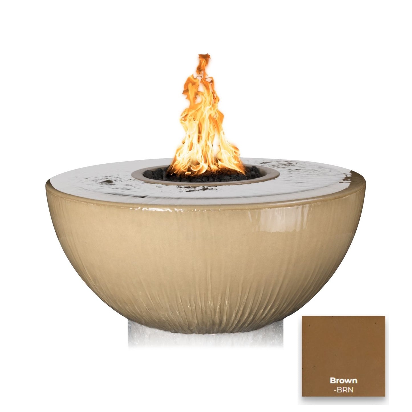 38" Sedona 360° Spill Concrete Fire & Water Bowl by The Outdoor Plus - Free Cover Included