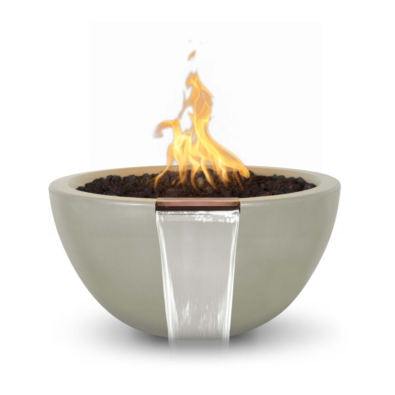 Luna Concrete Fire & Water Bowl by The Outdoor Plus - Free Cover Included