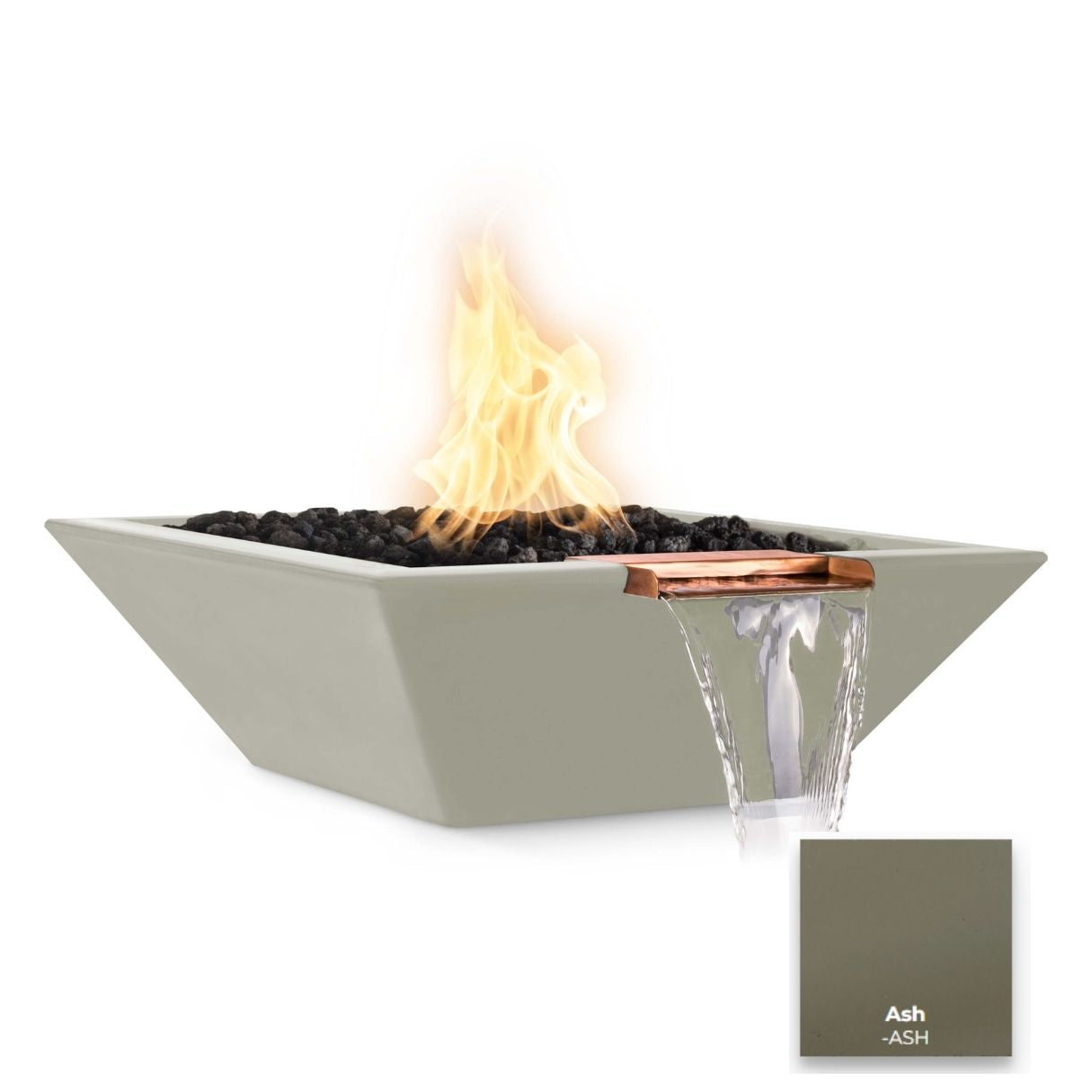 Maya Concrete Fire & Water Bowl by The Outdoor Plus - Free Cover Included