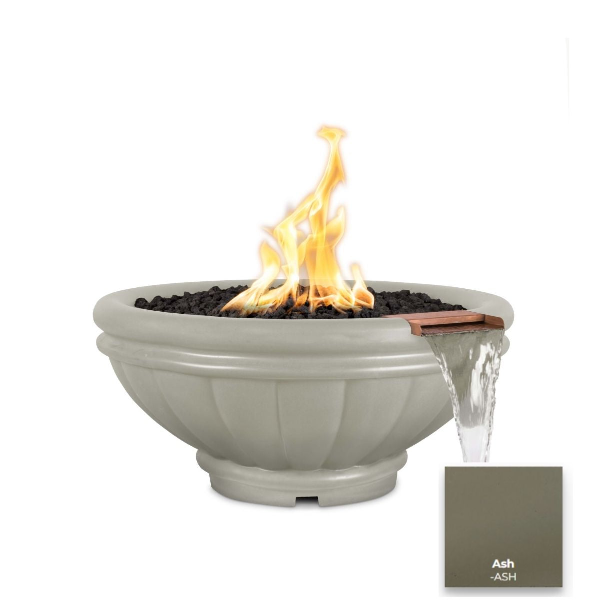 Roma Concrete Fire & Water Bowl by The Outdoor Plus - Free Cover Included