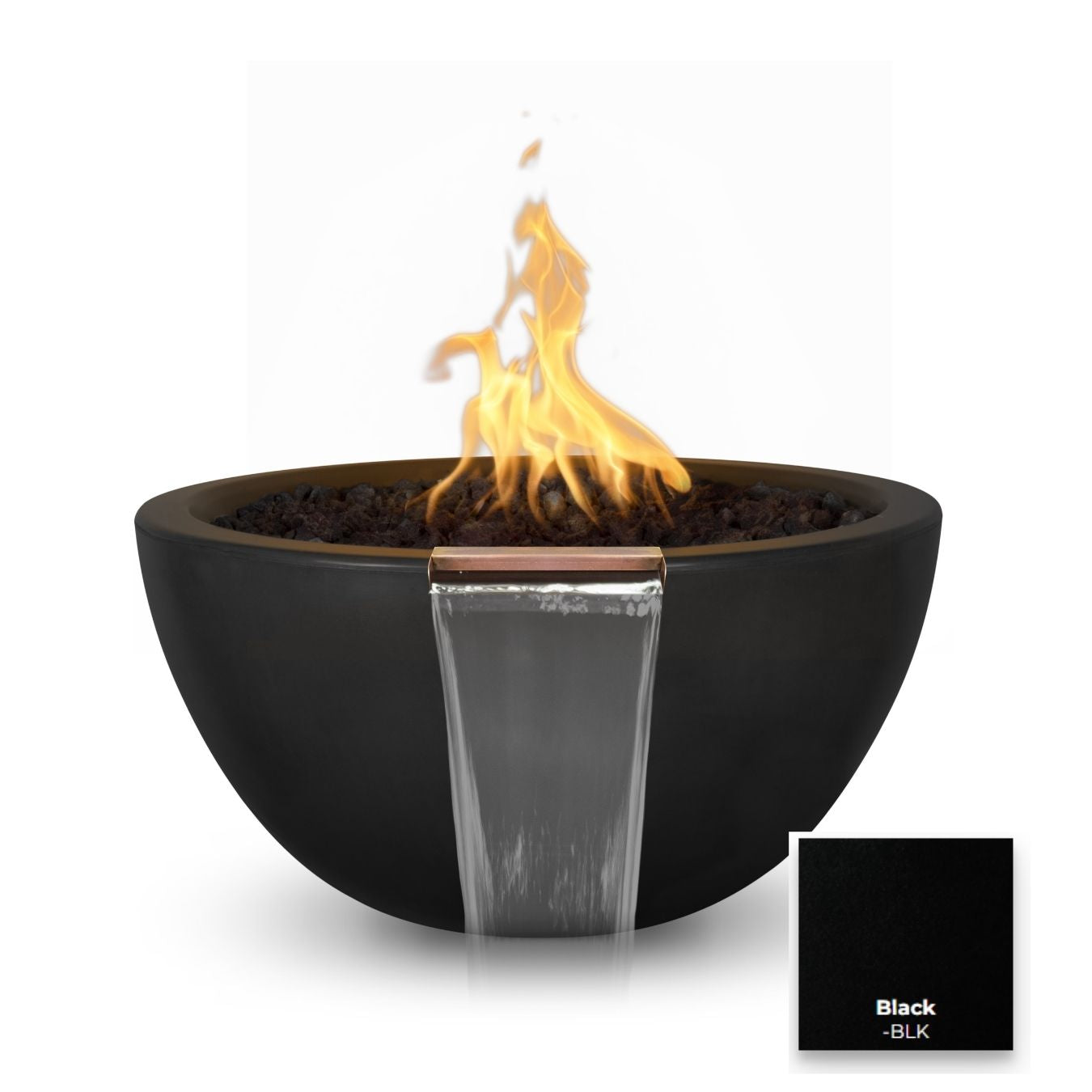 Luna Concrete Fire & Water Bowl by The Outdoor Plus - Free Cover Included