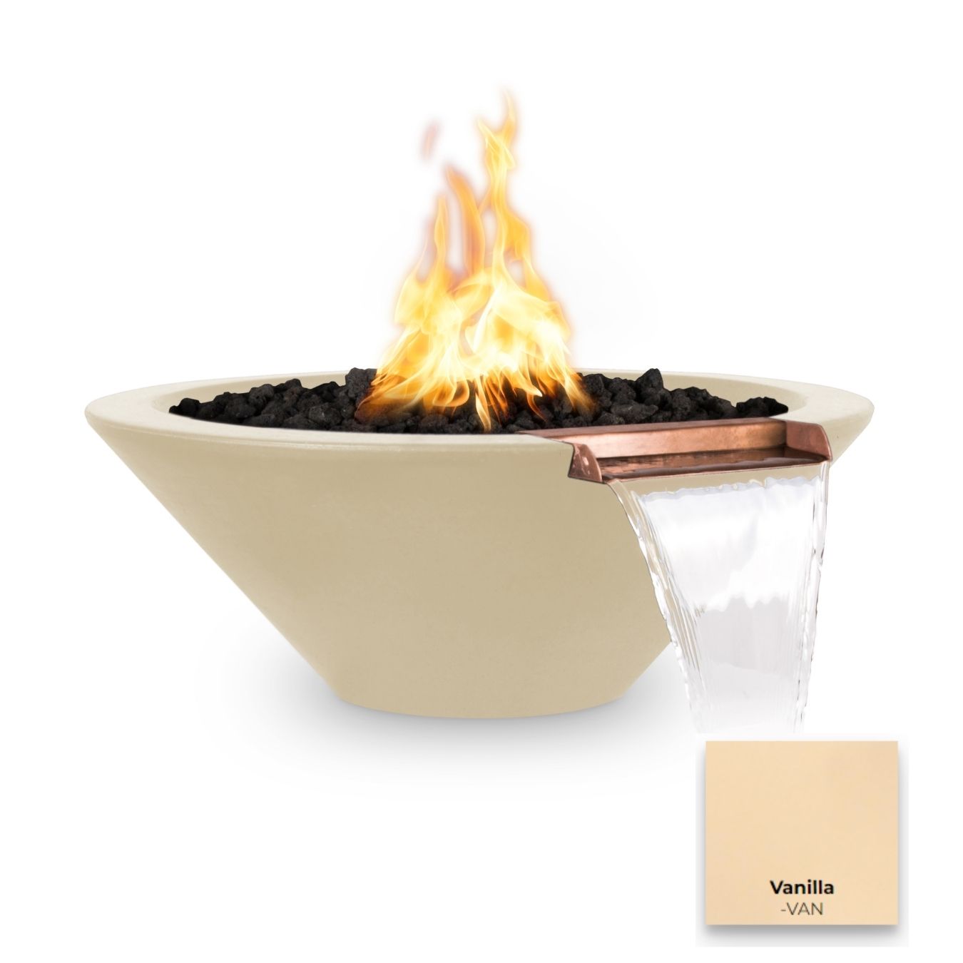 Cazo Concrete Fire & Water Bowl by The Outdoor Plus - Free Cover Included