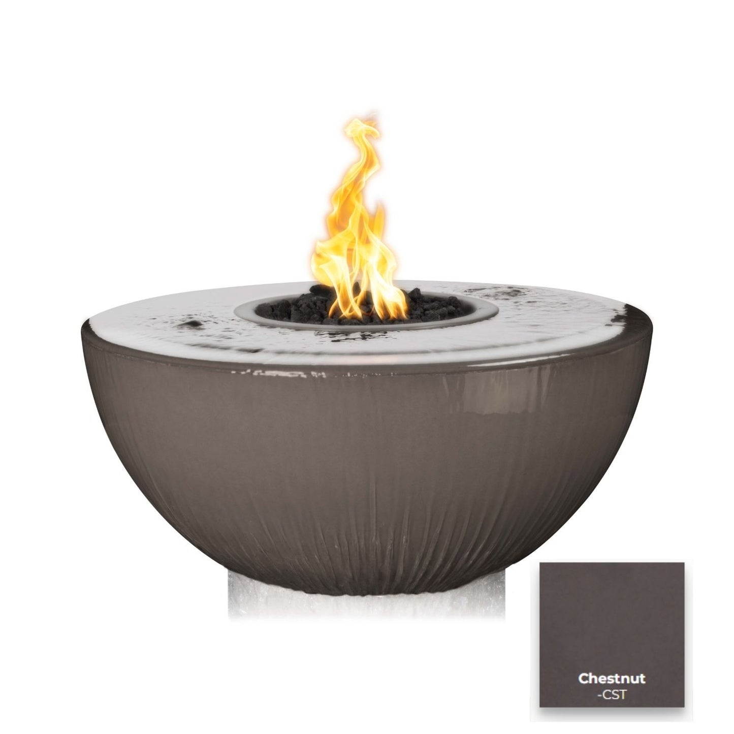 38" Sedona 360° Spill Concrete Fire & Water Bowl by The Outdoor Plus - Free Cover Included