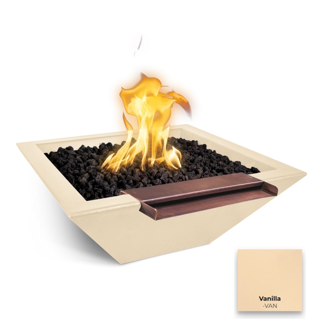 Maya Concrete Fire & Water Bowl - Wide Spill by The Outdoor Plus - Free Cover Included