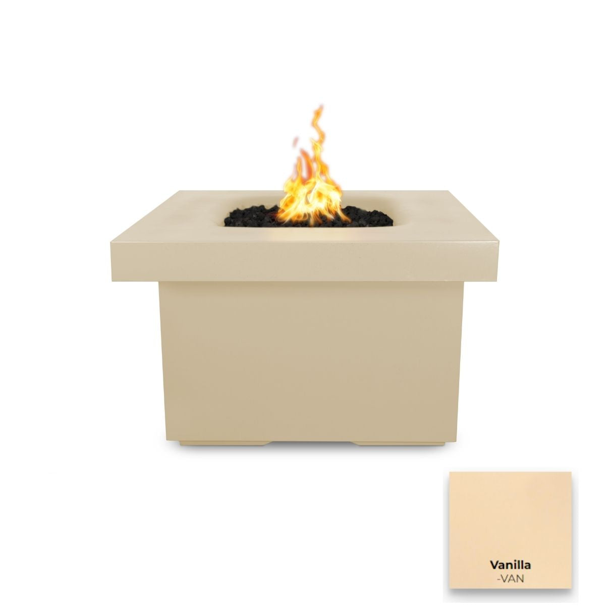 Ramona Square Concrete Fire Table by The Outdoor Plus - Free Cover Included