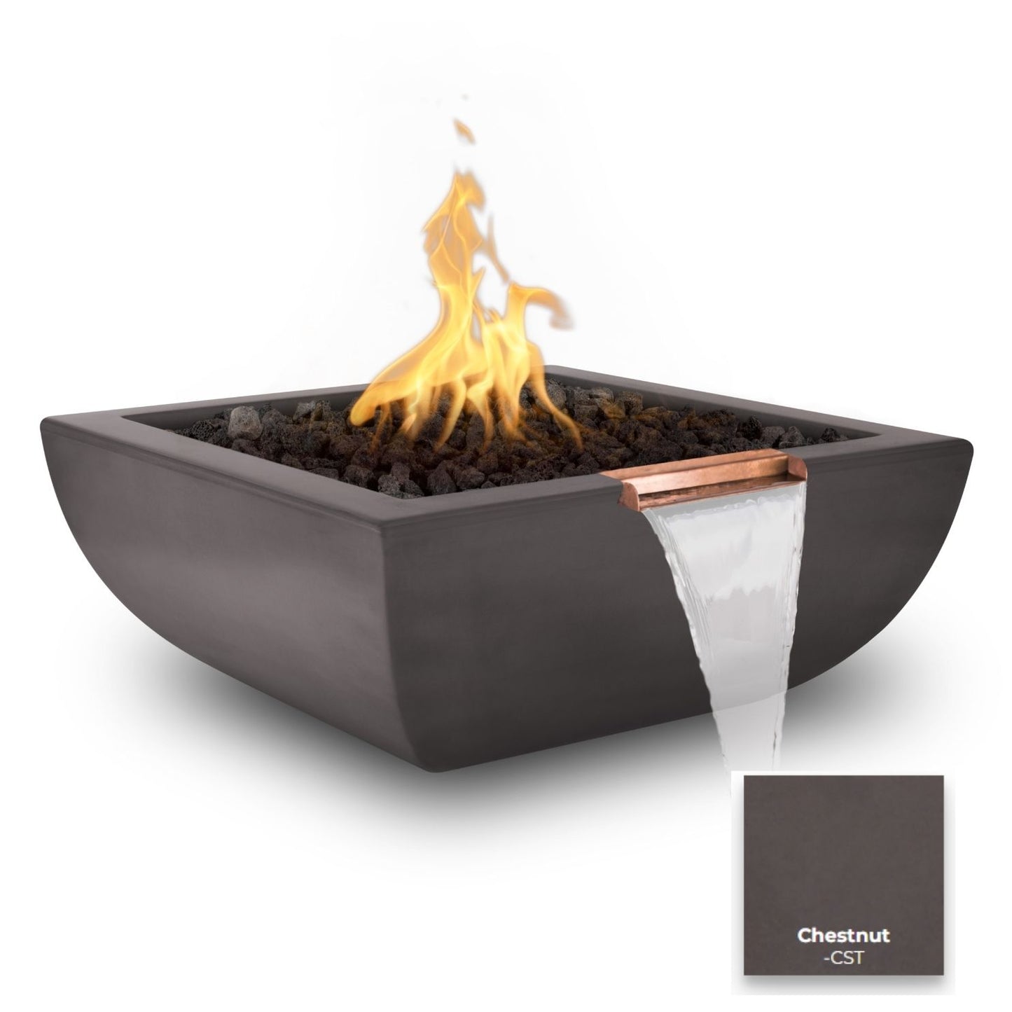 Avalon Concrete Fire & Water Bowl by The Outdoor Plus - Free Cover Included