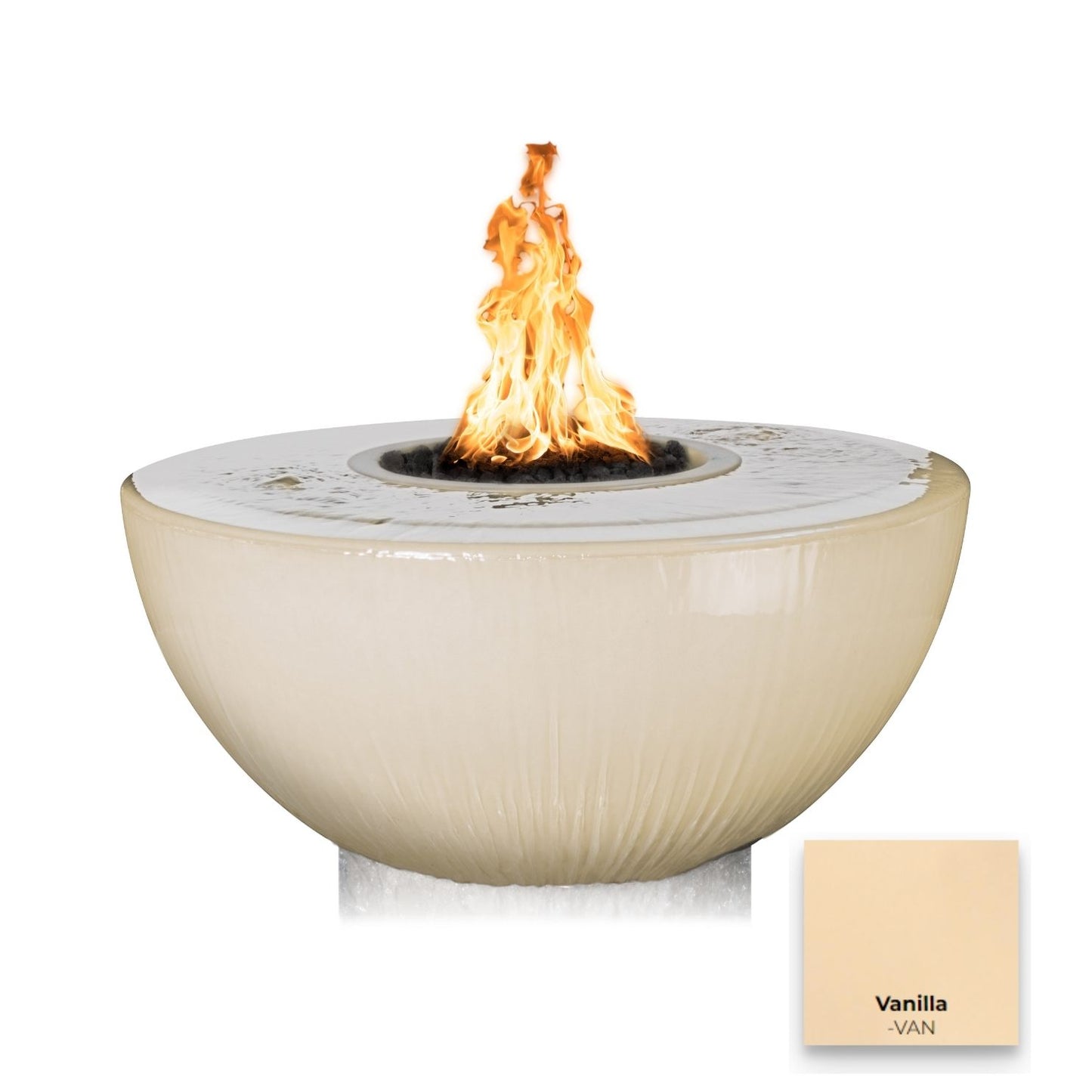 38" Sedona 360° Spill Concrete Fire & Water Bowl by The Outdoor Plus - Free Cover Included