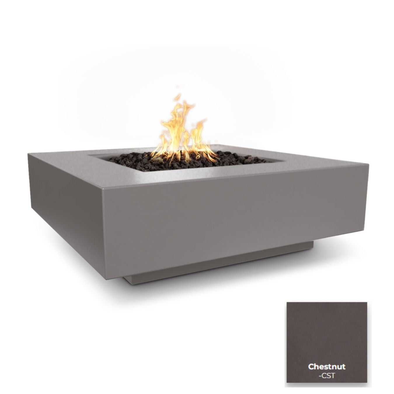 Cabo Square Concrete Fire Pit by The Outdoor Plus - Free Cover Included