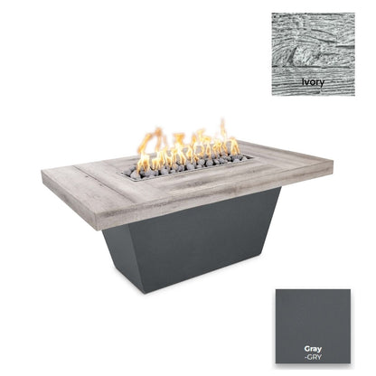 Tacoma Wood Grain Concrete and Steel Fire Table by The Outdoor Plus - Free Cover Included