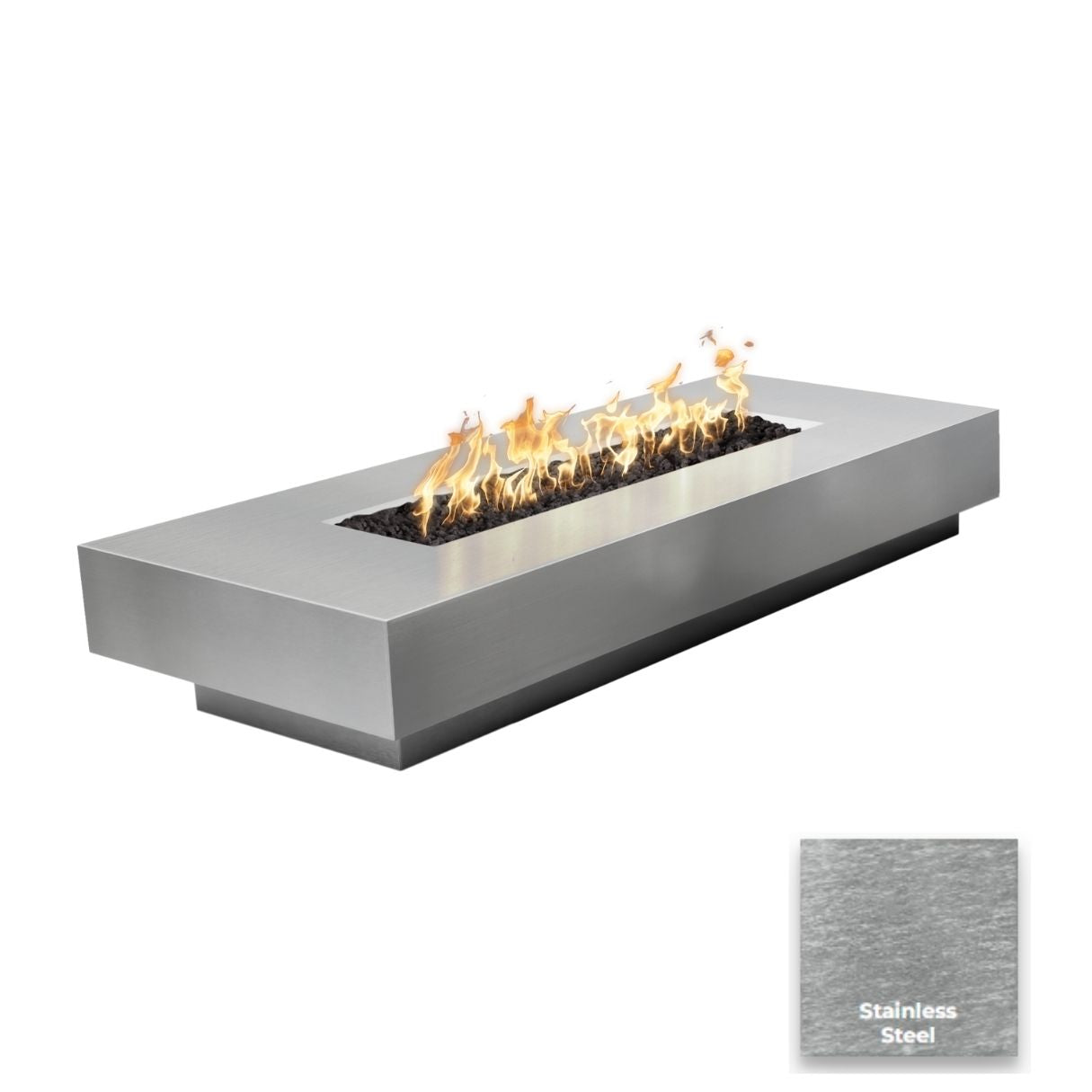 Cabo Linear Metal Fire Pit by The Outdoor Plus - Free Cover Included