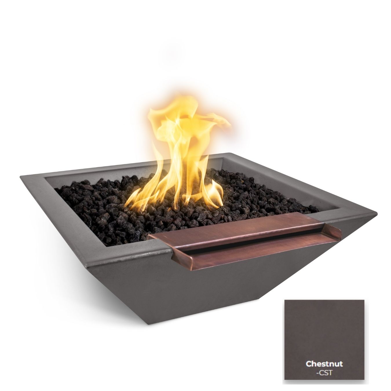 Maya Concrete Fire & Water Bowl - Wide Spill by The Outdoor Plus - Free Cover Included