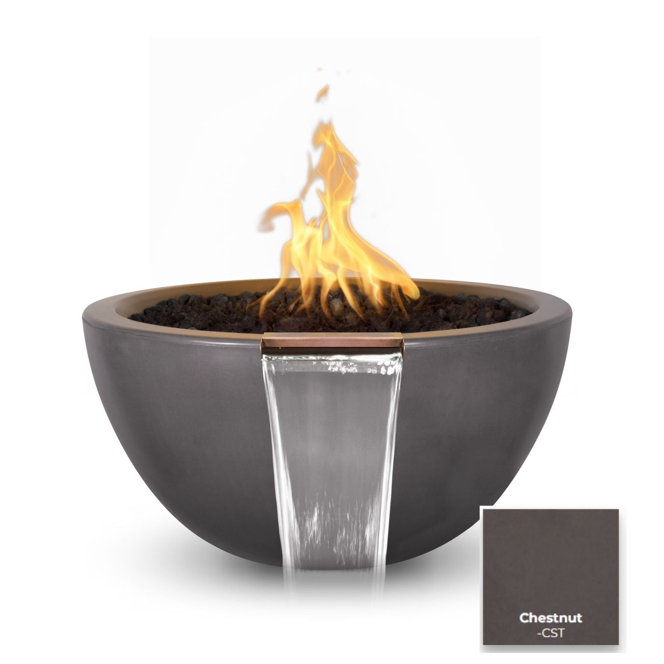 Luna Concrete Fire & Water Bowl by The Outdoor Plus - Free Cover Included