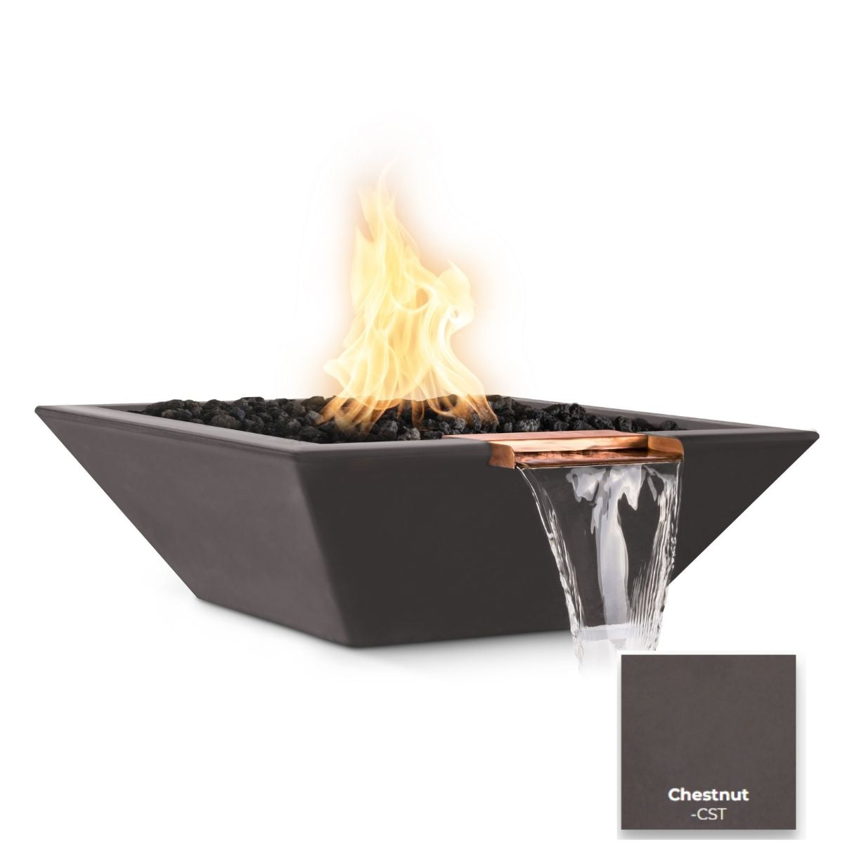 Maya Concrete Fire & Water Bowl by The Outdoor Plus - Free Cover Included