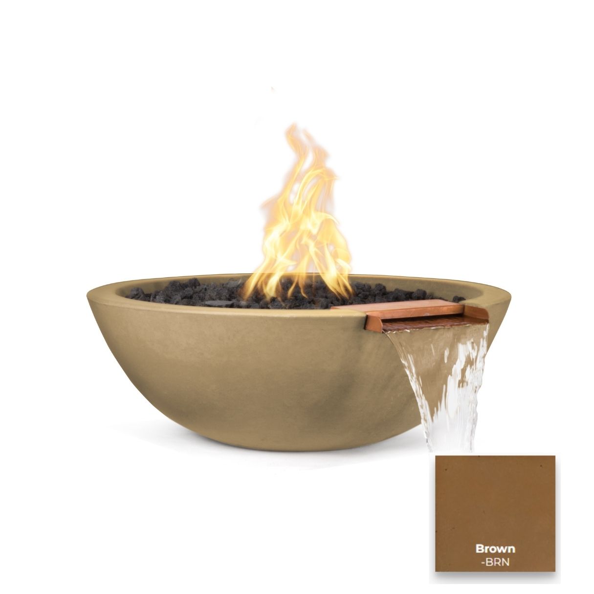 Sedona Concrete Fire & Water Bowl by The Outdoor Plus - Free Cover Included