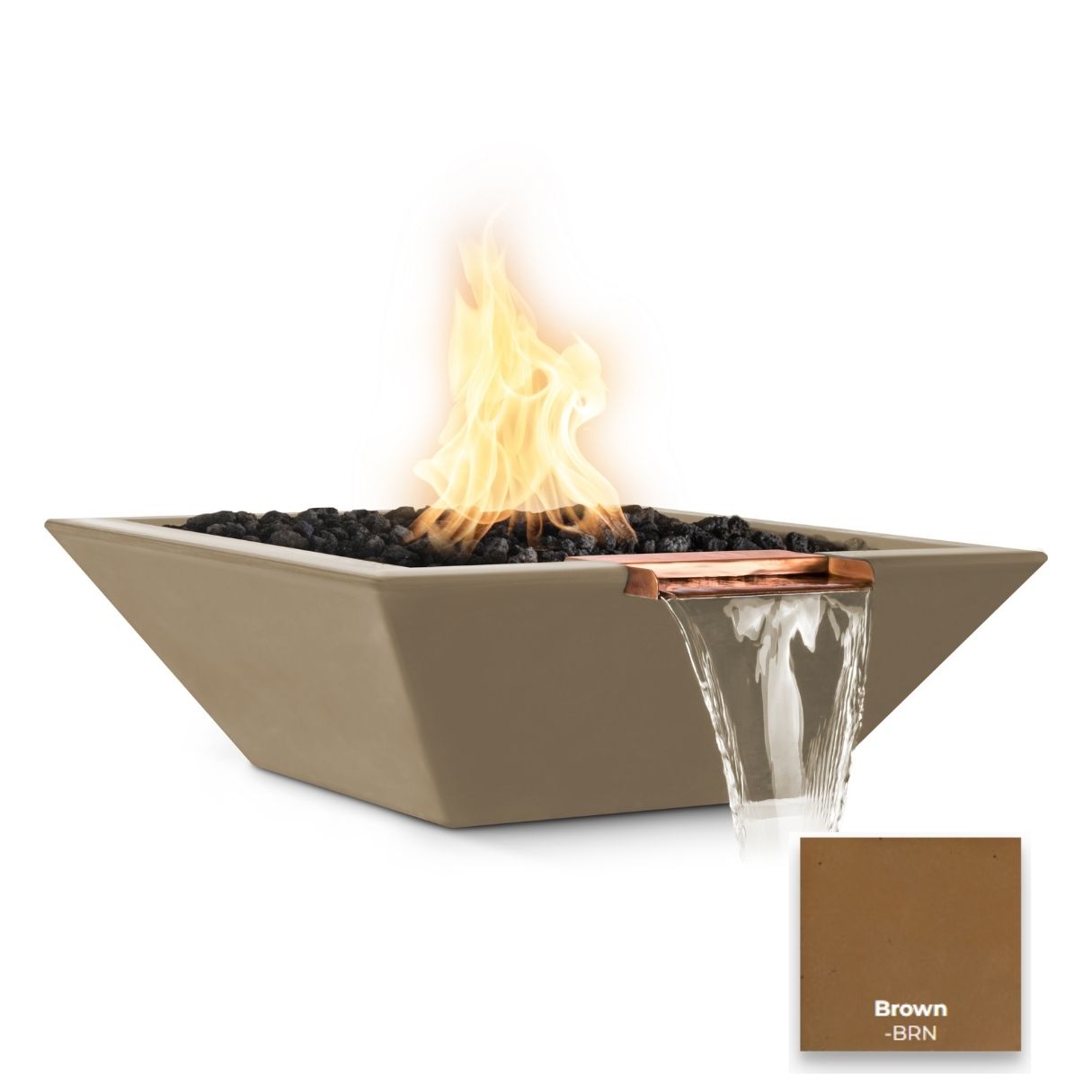 Maya Concrete Fire & Water Bowl by The Outdoor Plus - Free Cover Included