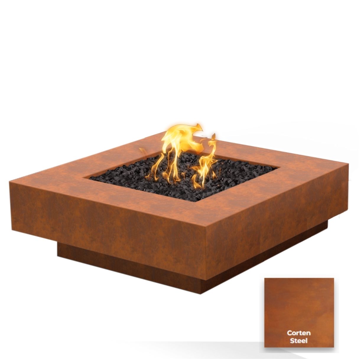 Cabo Square Metal Fire Pit by The Outdoor Plus - Free Cover Included