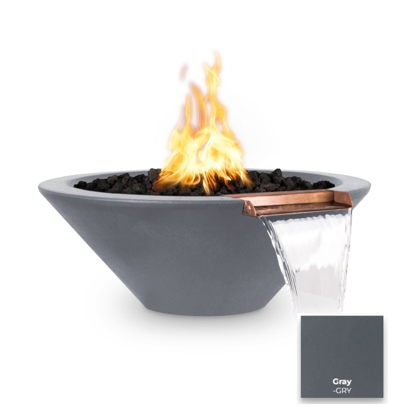 Cazo Concrete Fire & Water Bowl by The Outdoor Plus - Free Cover Included