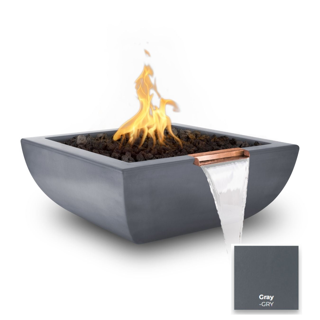 Avalon Concrete Fire & Water Bowl by The Outdoor Plus - Free Cover Included