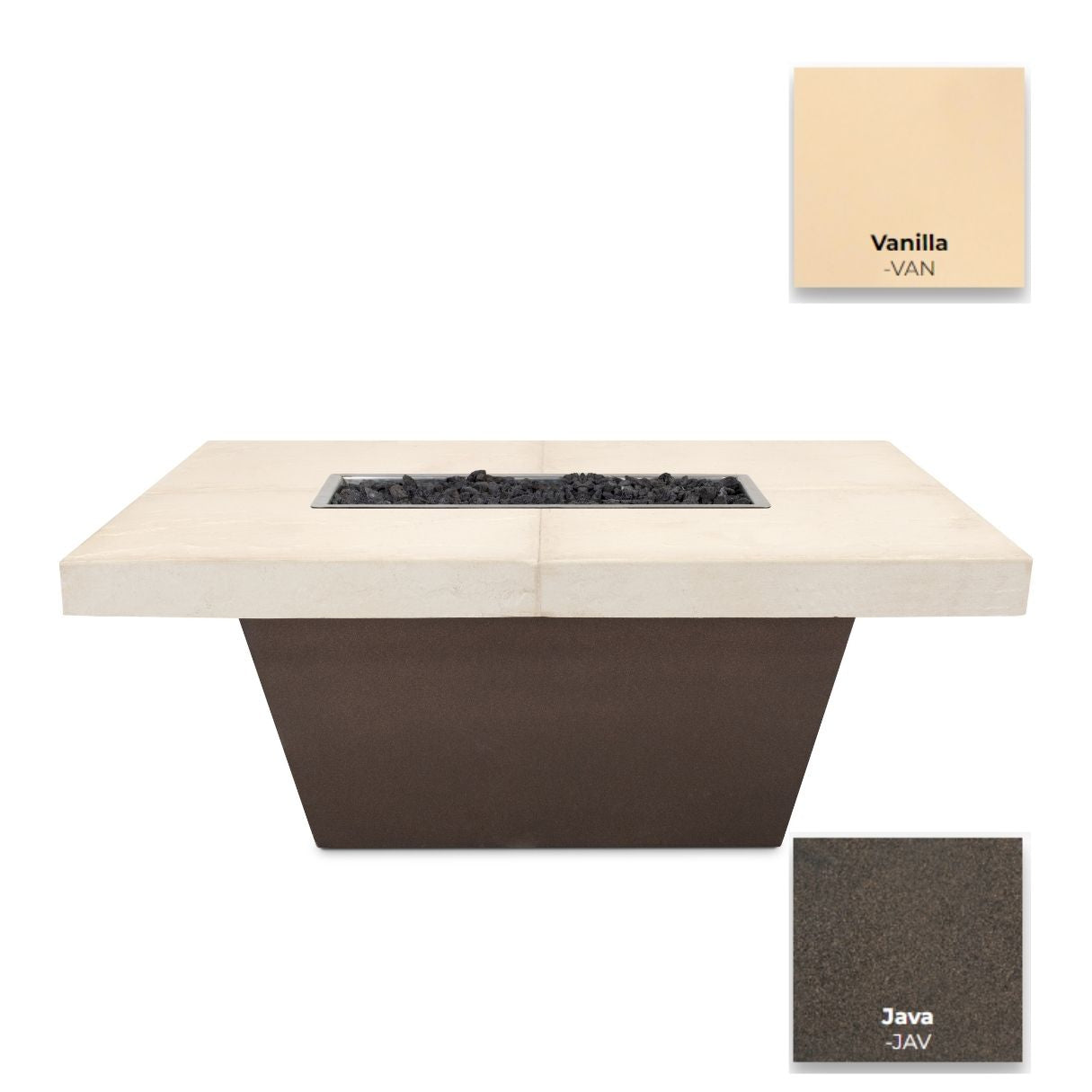 Tacoma Smooth Concrete and Steel Fire Table by The Outdoor Plus - Free Cover Included