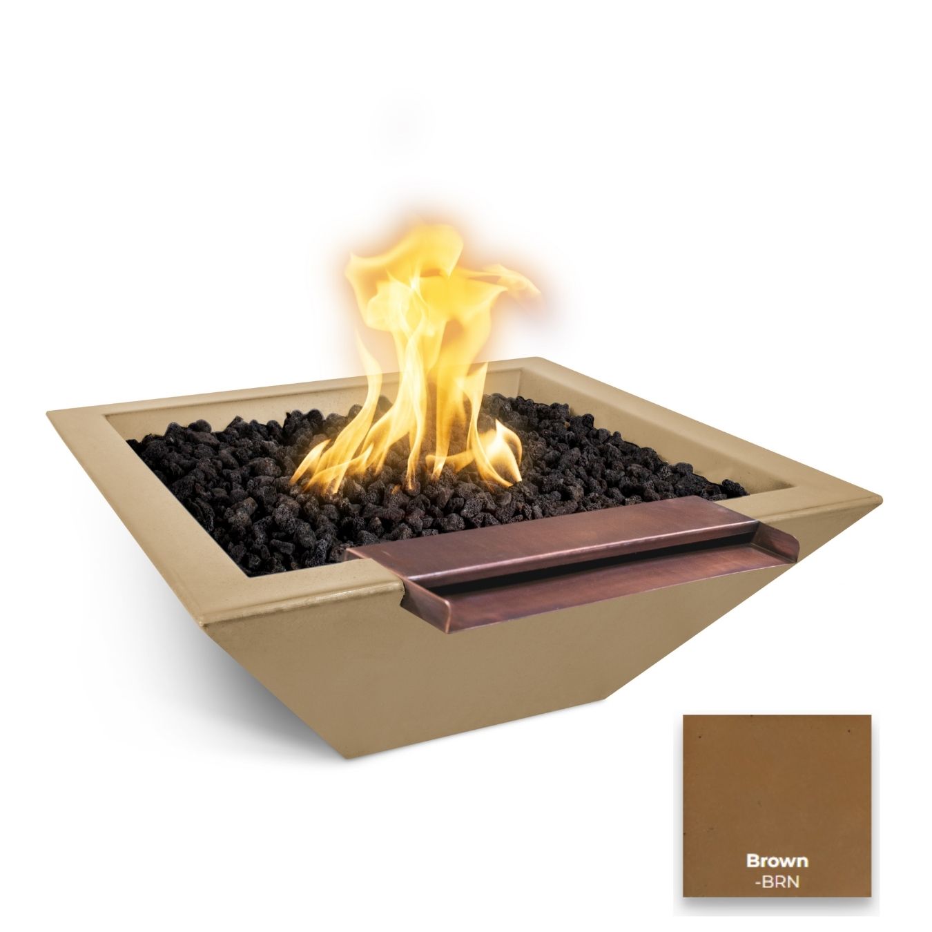 Maya Concrete Fire & Water Bowl - Wide Spill by The Outdoor Plus - Free Cover Included