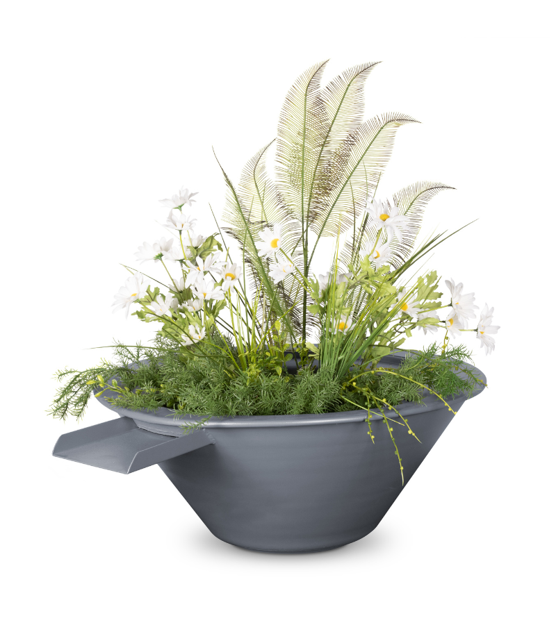 The Outdoor Plus Cazo Powdercoated Steel Planter & Water Bowl