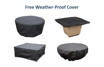 American Fyre Designs Louvre Long Rectangle Fire Pit + Free Cover