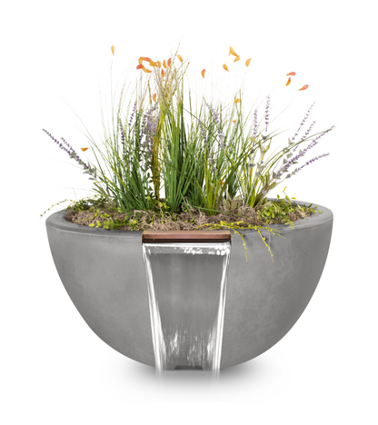 The Outdoor Plus Luna Concrete Planter & Water Bowl