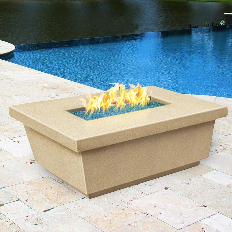 American Fyre Designs Contempo Rectangle Fire Table + Free Cover