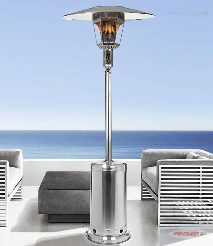 96" Real Flame Natural Gas Patio Heater - Stainless Steel Finish