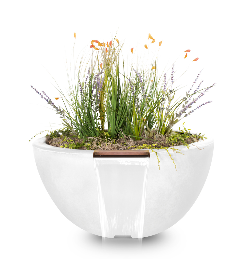 The Outdoor Plus Luna Concrete Planter & Water Bowl