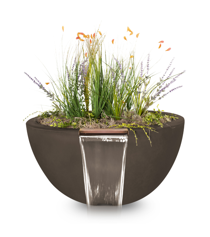 The Outdoor Plus Luna Concrete Planter & Water Bowl