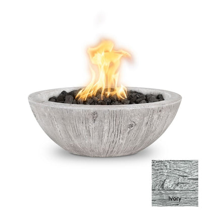 Sedona Wood Grain Concrete Fire Bowl by The Outdoor Plus - Free Cover Included