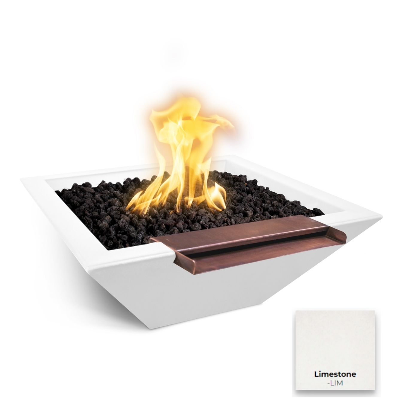 Maya Concrete Fire & Water Bowl - Wide Spill by The Outdoor Plus - Free Cover Included