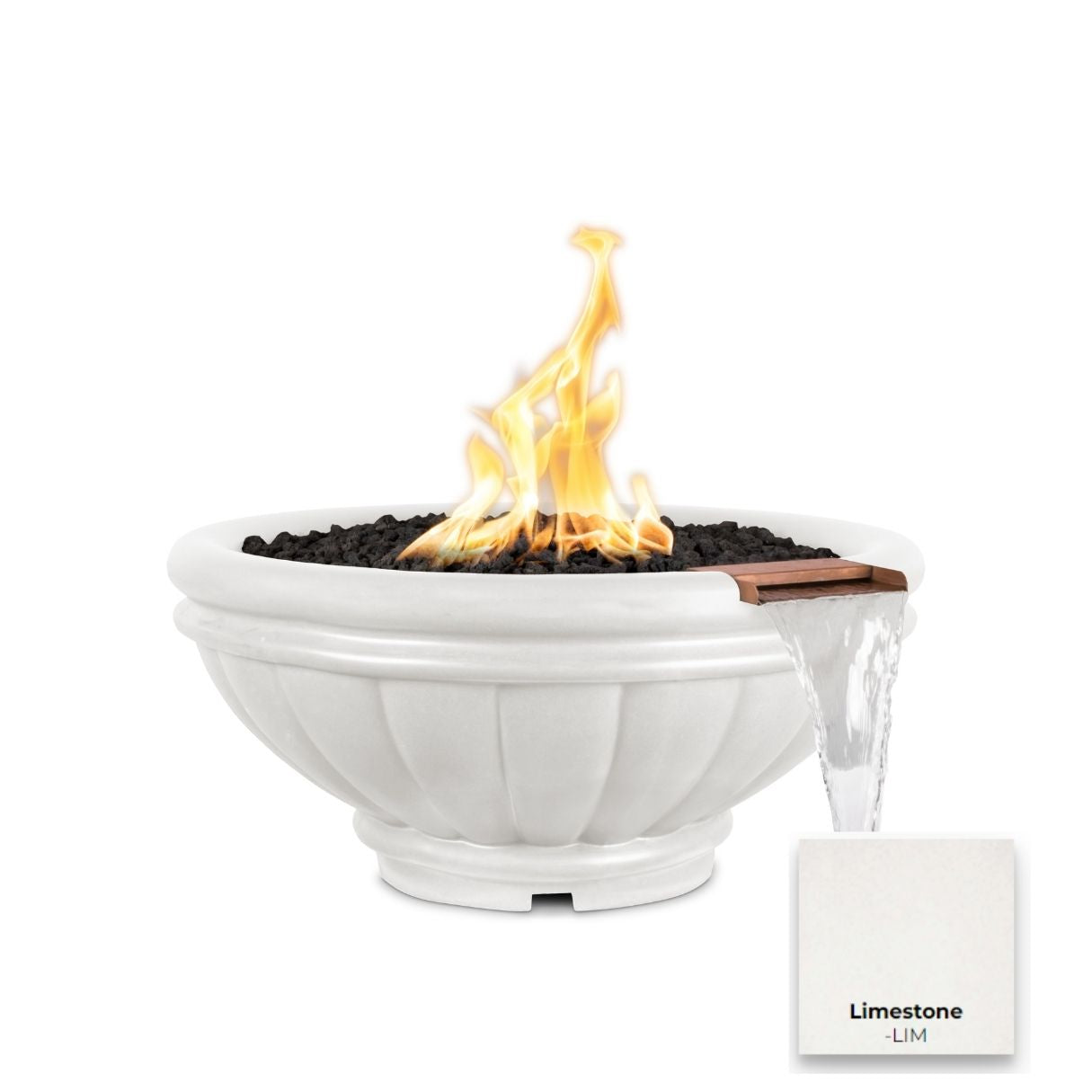 Roma Concrete Fire & Water Bowl by The Outdoor Plus - Free Cover Included