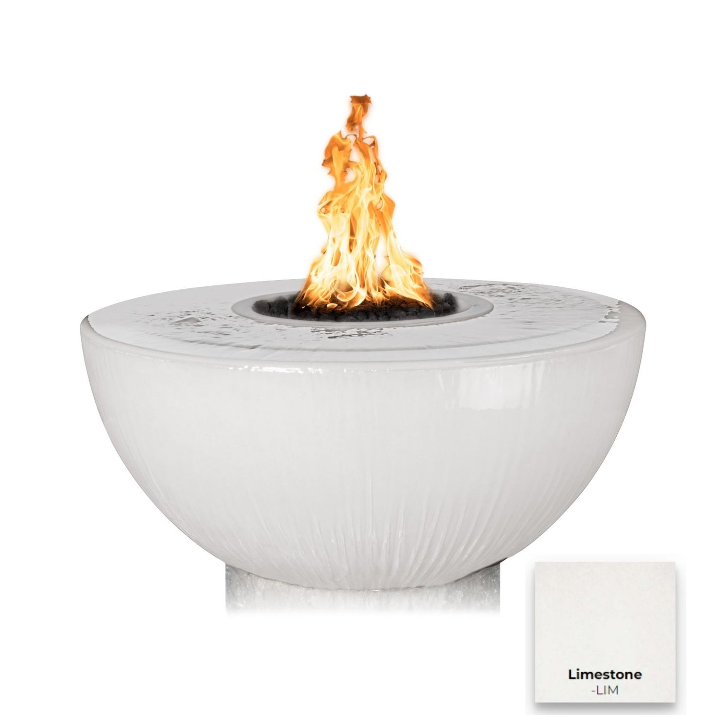 38" Sedona 360° Spill Concrete Fire & Water Bowl by The Outdoor Plus - Free Cover Included