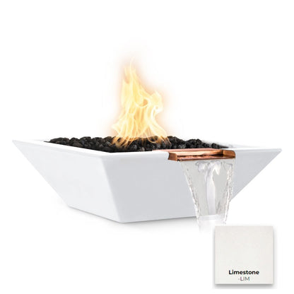 Maya Concrete Fire & Water Bowl by The Outdoor Plus - Free Cover Included