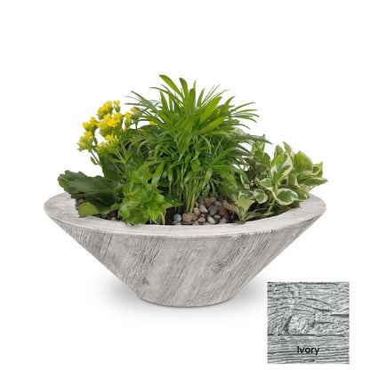 Cazo Wood Grain Concrete Planter Bowl by The Outdoor Plus - Free Cover Included