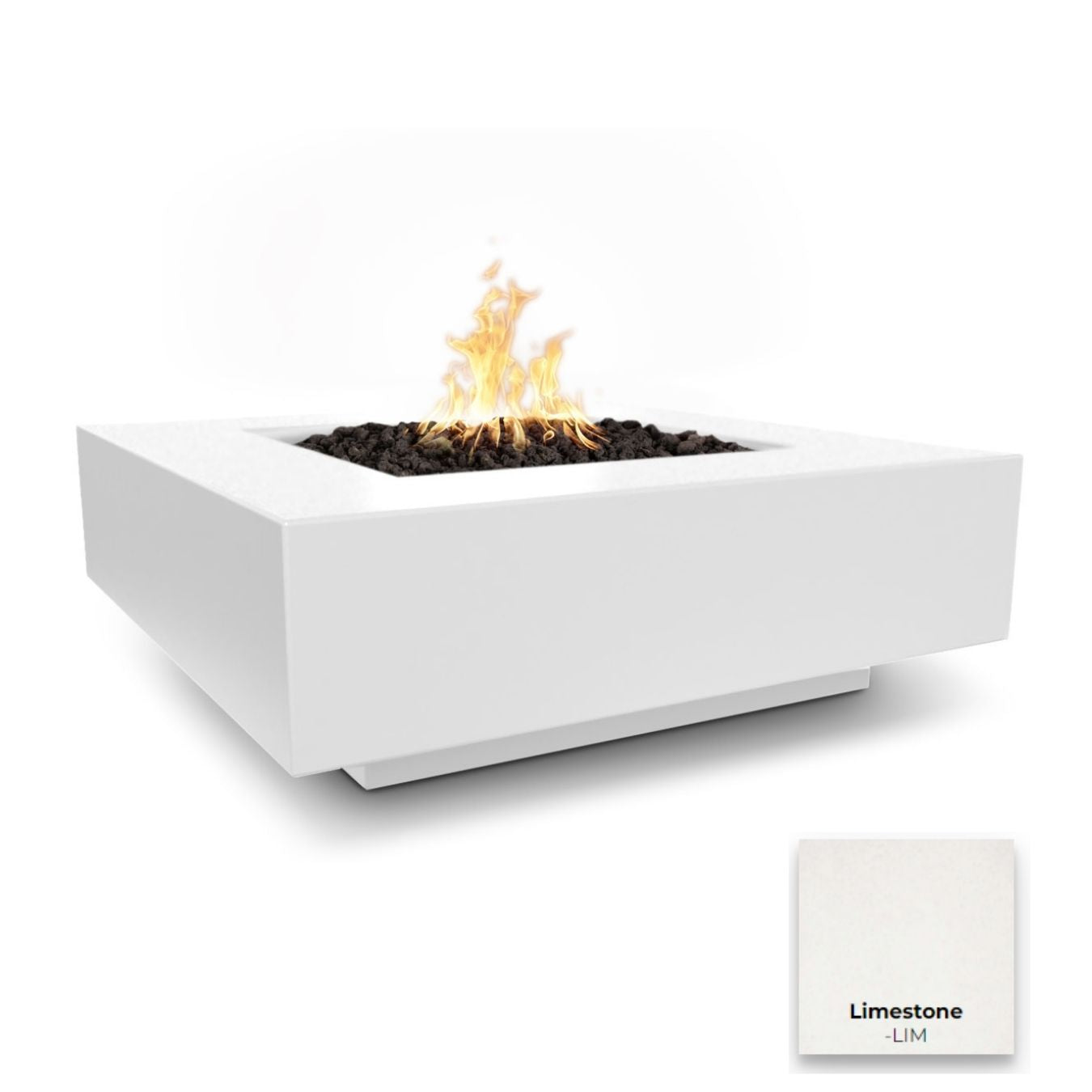 Cabo Square Concrete Fire Pit by The Outdoor Plus - Free Cover Included