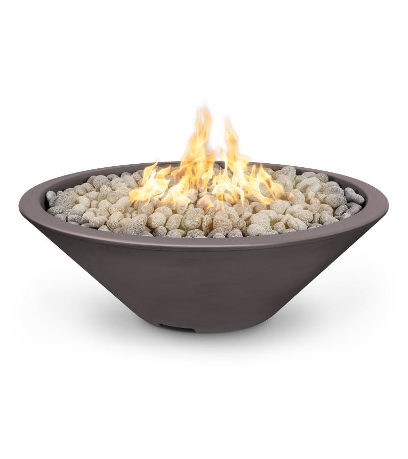 The Outdoor Plus Cazo Concrete Fire Pit - Narrow Ledge - Free Cover