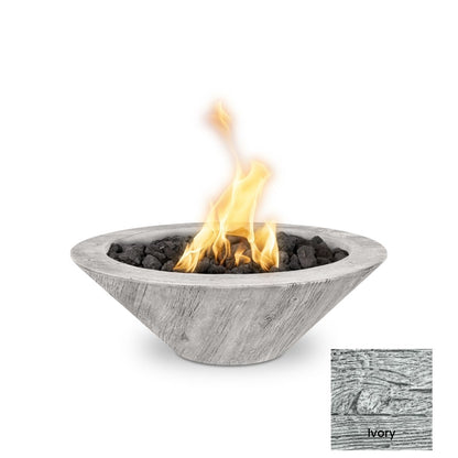 Cazo Wood Grain Concrete Fire Bowl by The Outdoor Plus - Free Cover Included