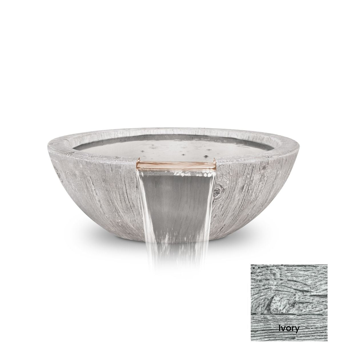 Sedona Wood Grain Concrete Water Bowl by The Outdoor Plus - Free Cover Included