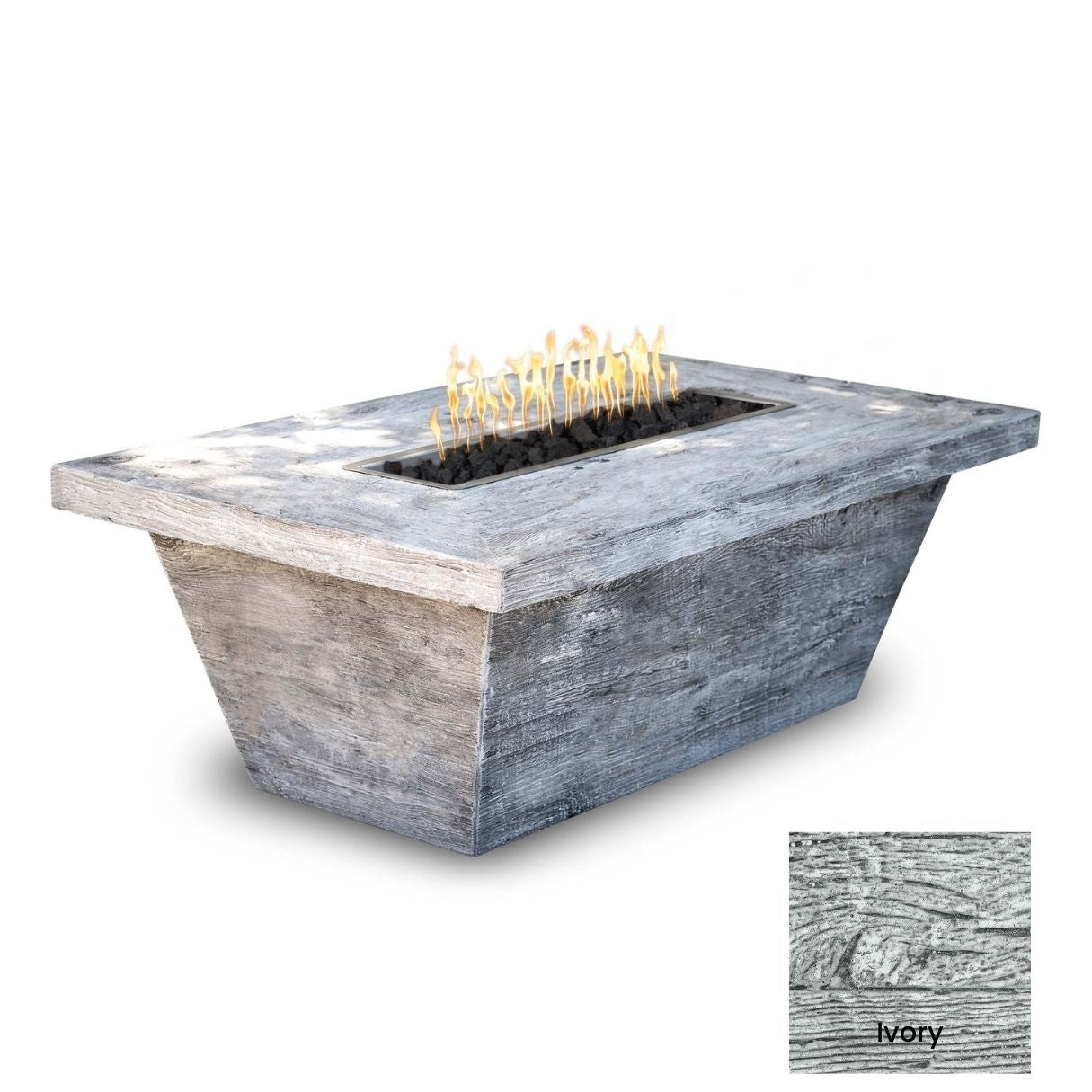 Carson Wood Grain Concrete Fire Pit by The Outdoor Plus - Free Cover Included