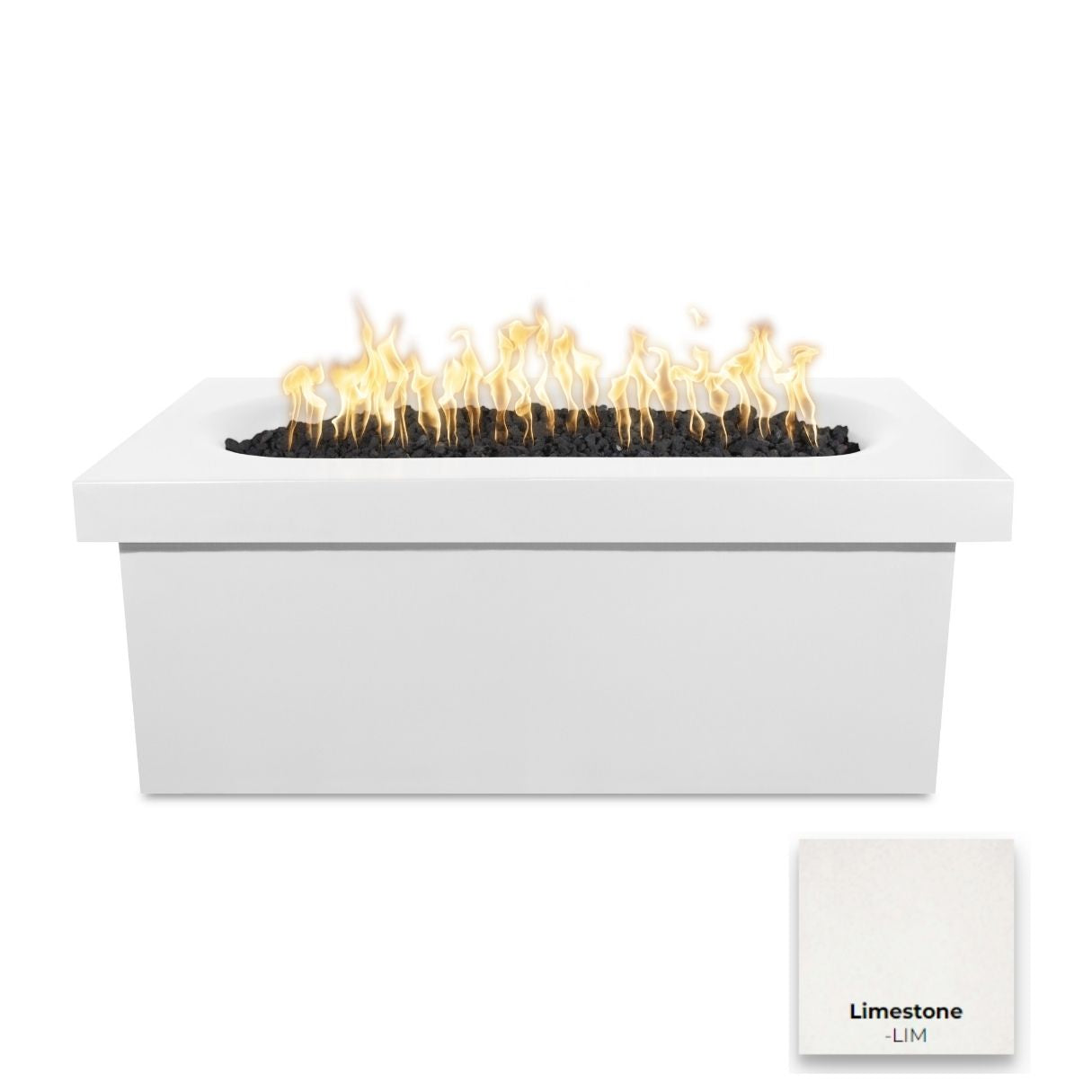 Ramona Rectangular Concrete Fire Table by The Outdoor Plus - Free Cover Included