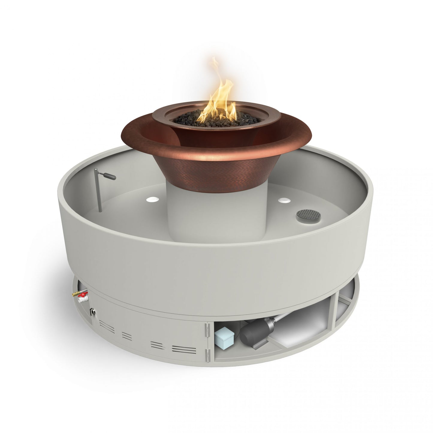 Olympian Round 360° Copper Fire & Water Bowl by The Outdoor Plus - Free Cover Included