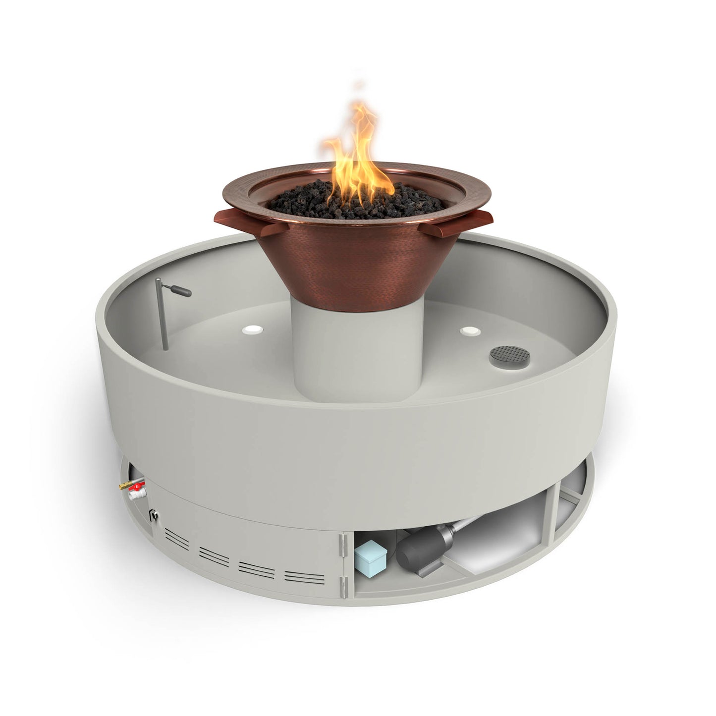 Olympian Round 4-Way Copper Fire & Water Bowl by The Outdoor Plus - Free Cover Included