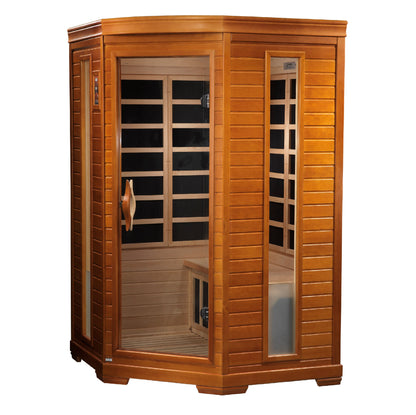 Dynamic Heming 2-person Corner Low EMF (Under 8MG) FAR Infrared Sauna (Canadian Hemlock)