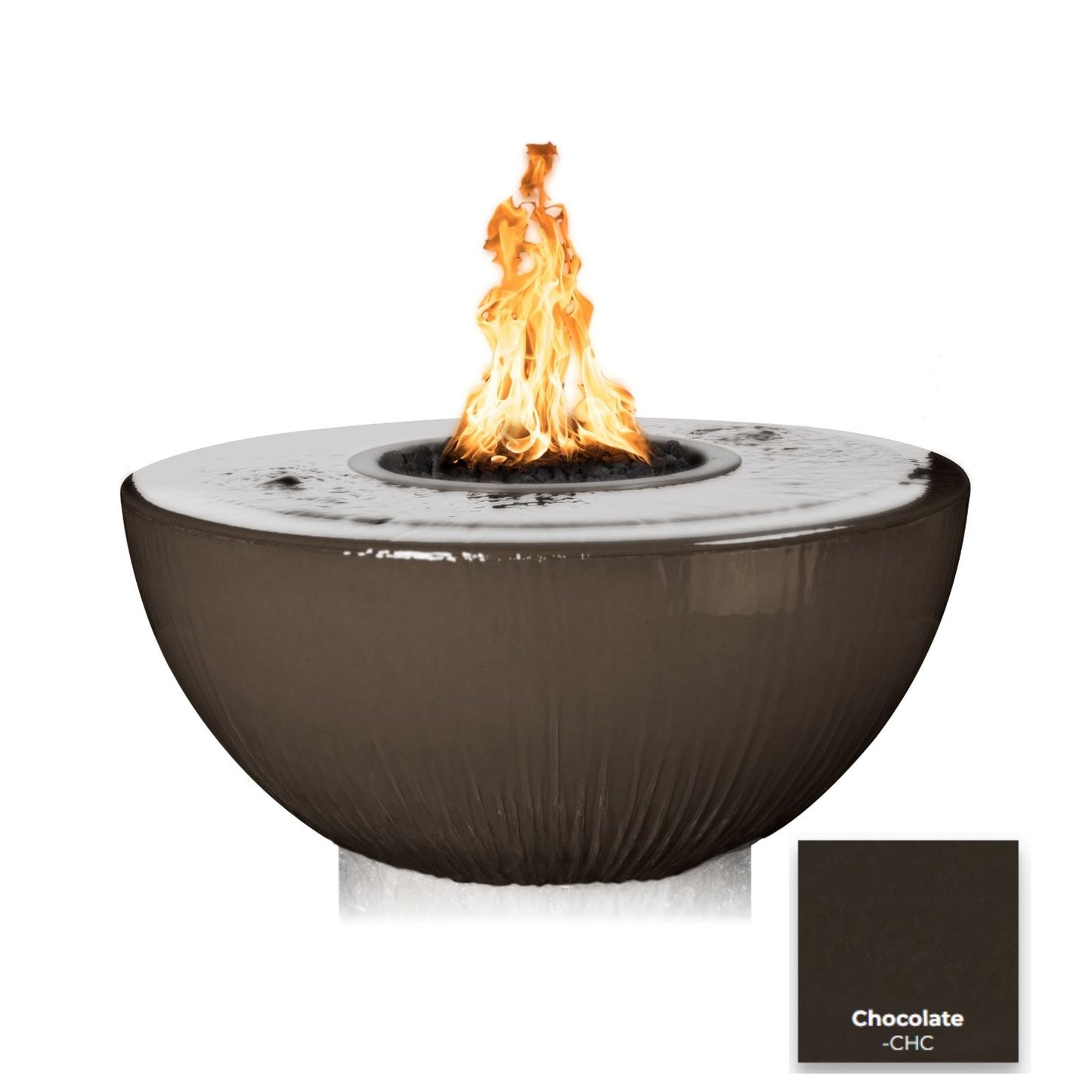 38" Sedona 360° Spill Concrete Fire & Water Bowl by The Outdoor Plus - Free Cover Included