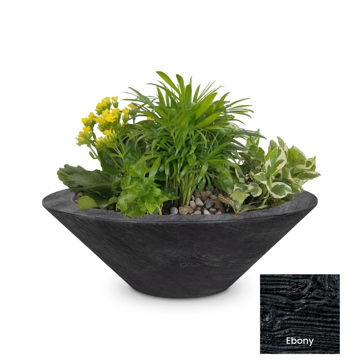 Cazo Wood Grain Concrete Planter Bowl by The Outdoor Plus - Free Cover Included