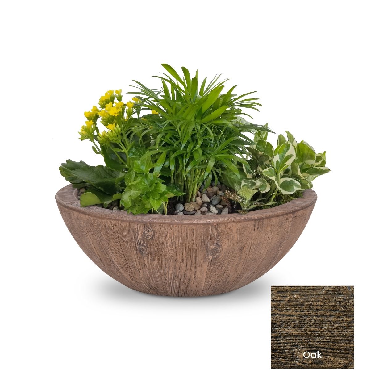 Sedona Wood Grain Concrete Planter Bowl by The Outdoor Plus